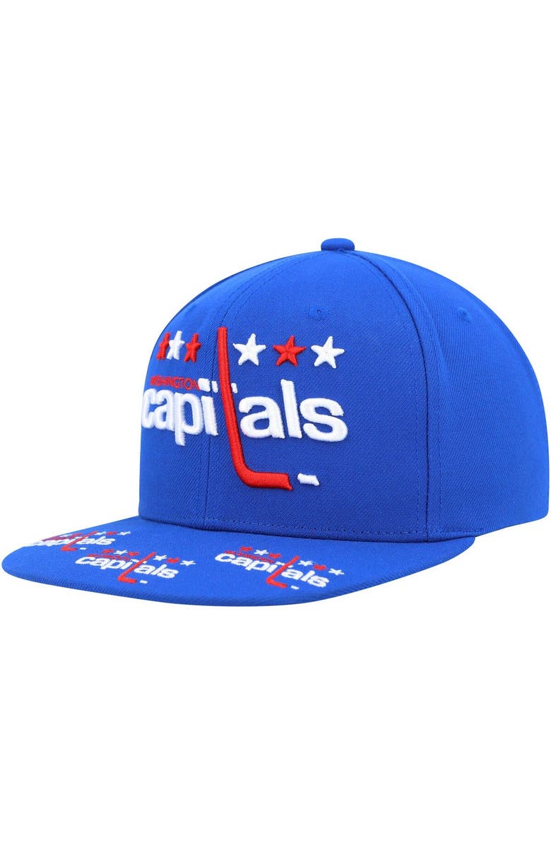 Mitchell & Ness Men's Mitchell & Ness Navy Washington Capitals Vintage Hat Trick Snapback Hat, Main, color,