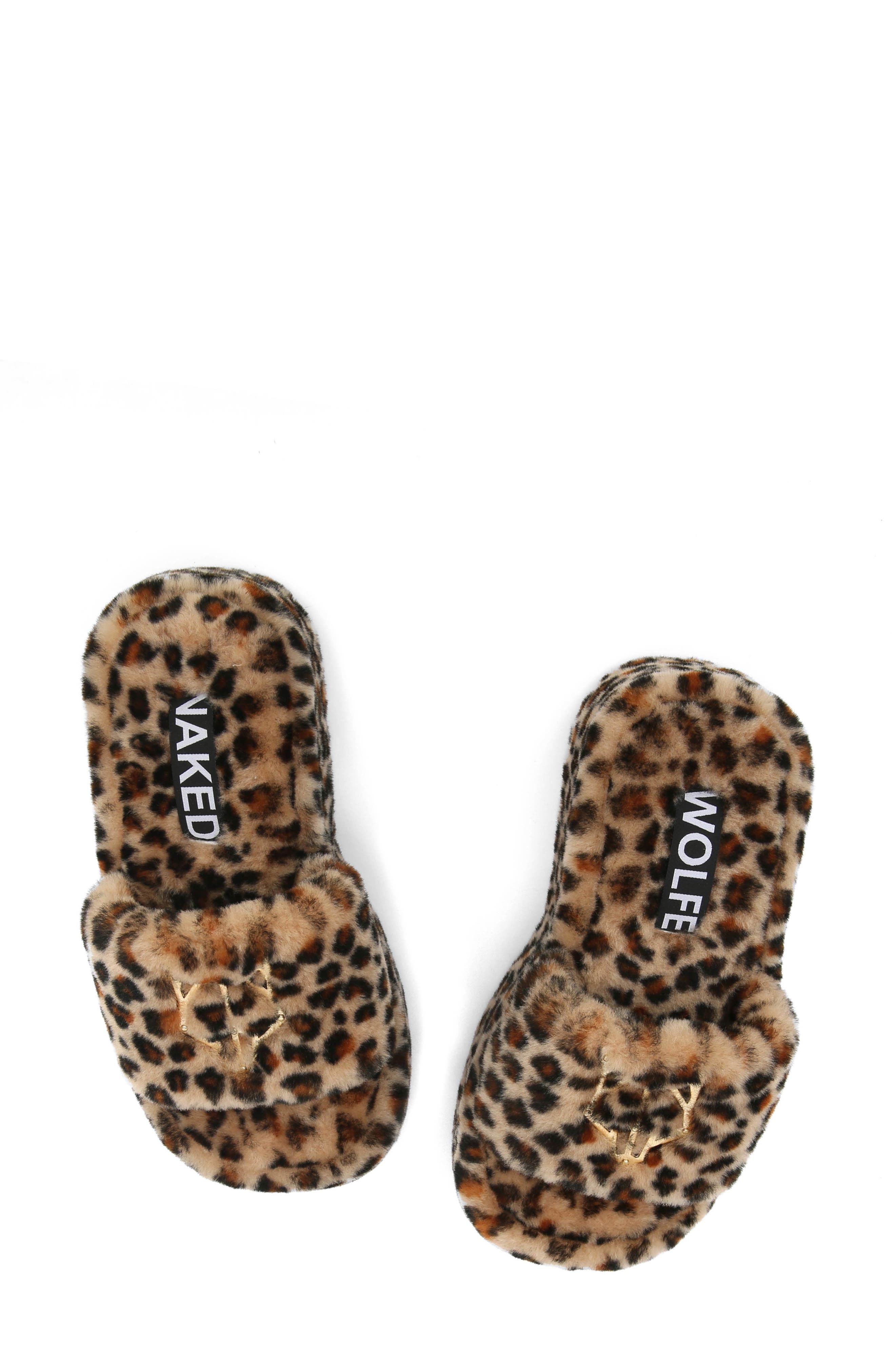 Naked Wolfe Ivy Leopard Print Shearling Platform Slipper, Alternate, color, 