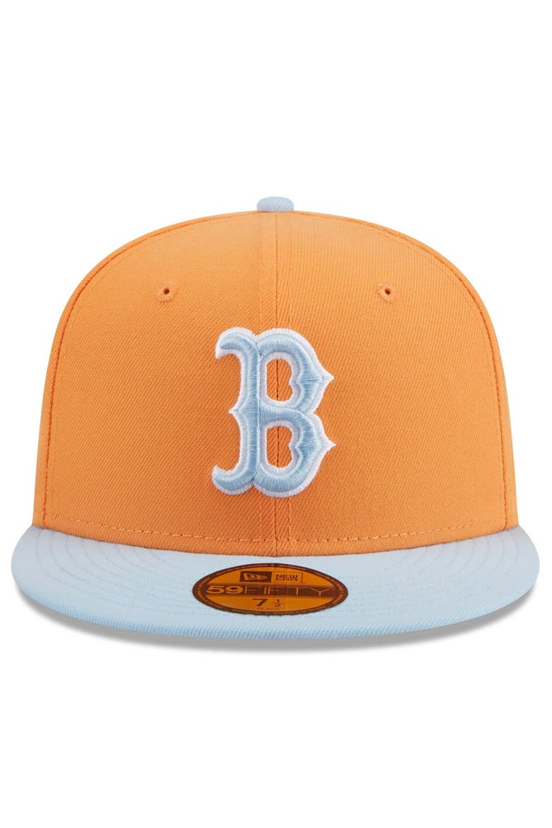Men's New Era Orange/Light Blue Boston Red Sox Spring Color Basic Two-Tone 59FIFTY Fitted Hat, Alternate, color, Orange