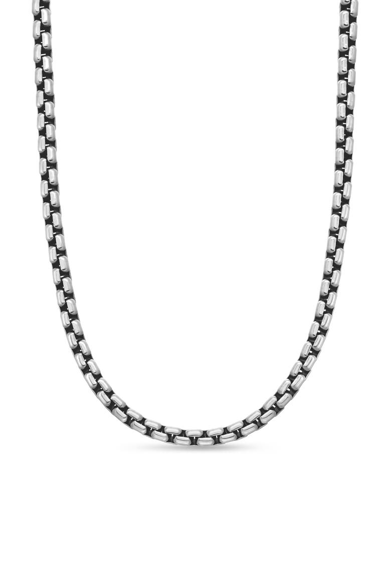 Men's Box Chain Necklace in Sterling Silver, 4.8mm, Main, color, SILVER
