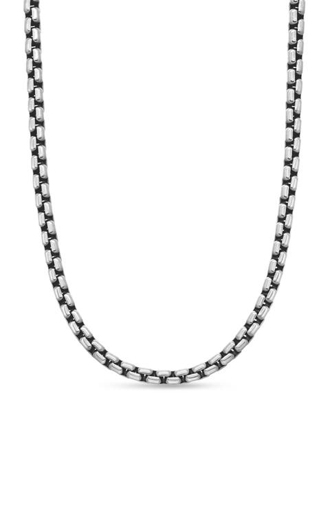 Men's Box Chain Necklace in Sterling Silver, 4.8mm