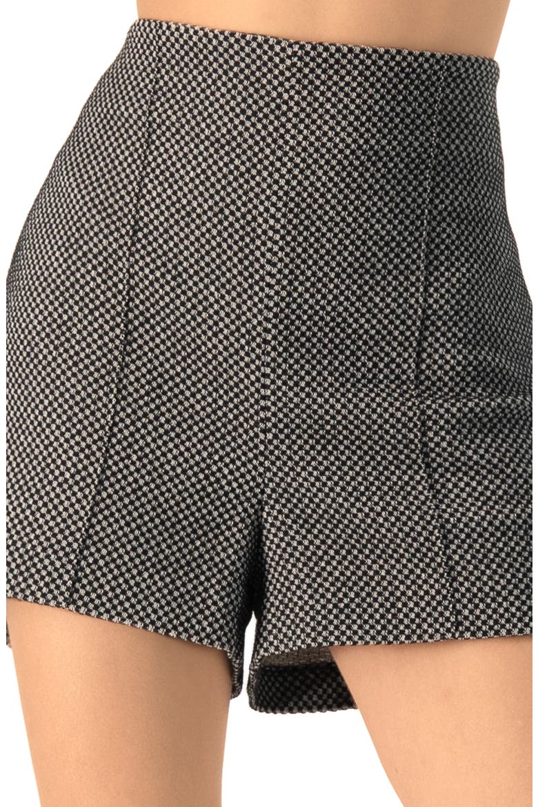 Tailored Checkered Shorts, Alternate, color, Black