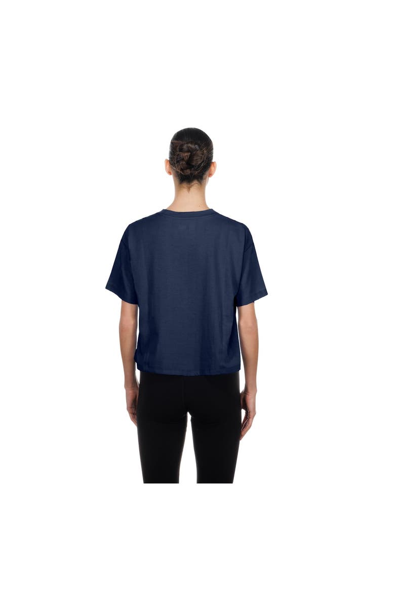 Women's New Era  Navy Los Angeles Dodgers City Connect Glitter Gel Cropped T-Shirt, Alternate, color, Navy
