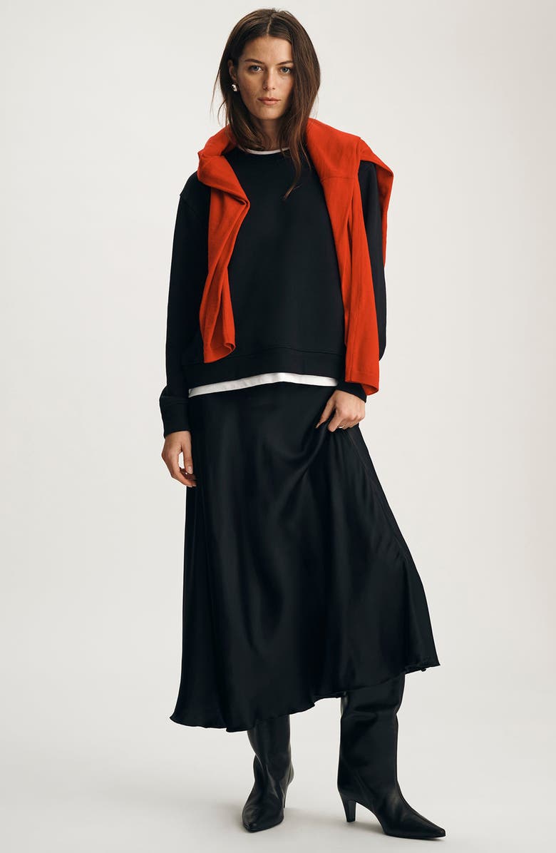 Mavi Jeans Satin Midi Skirt, Alternate, color, 