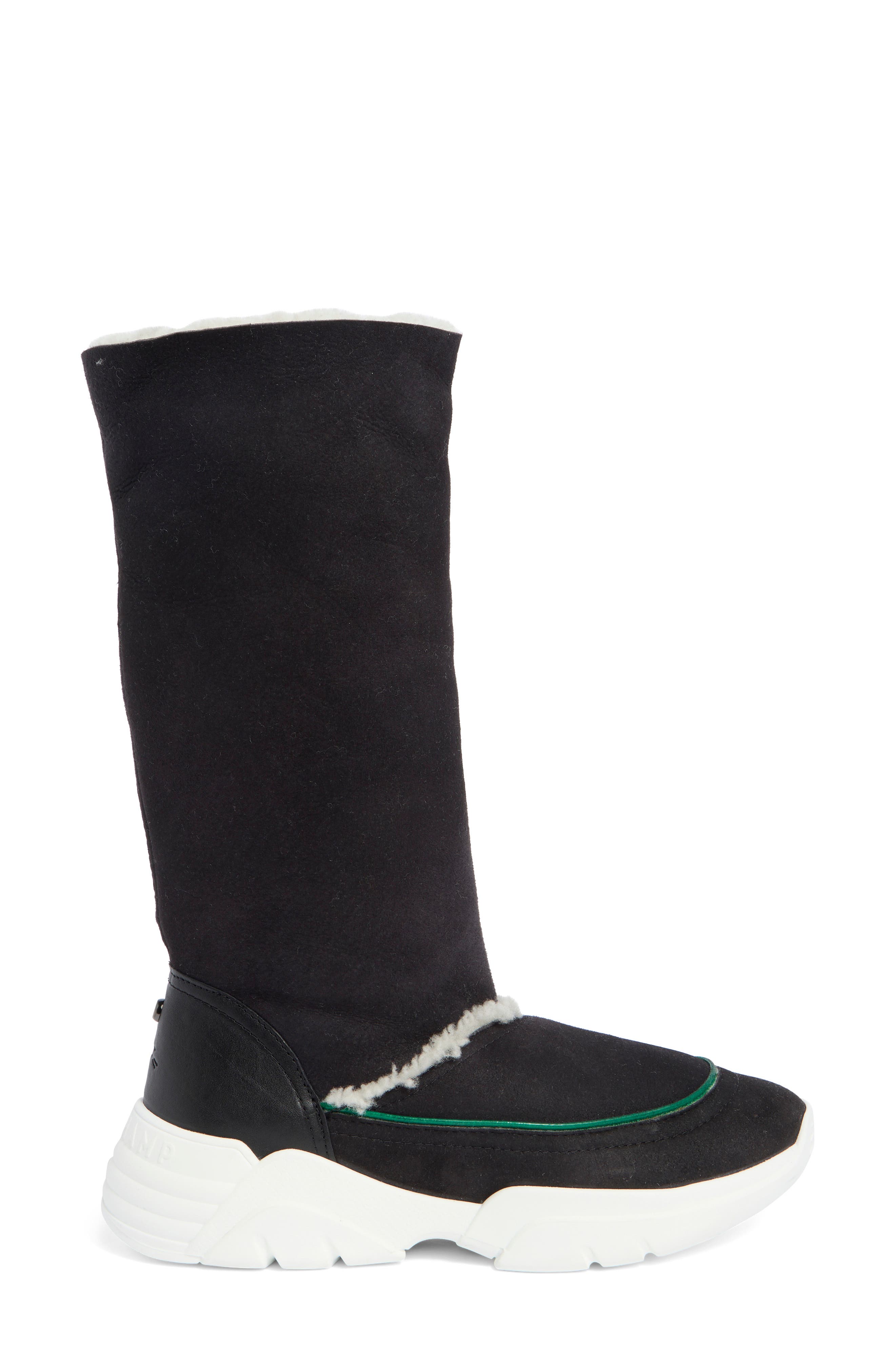 Longchamp Fleece Lined Tall Boot, Alternate, color, Black
