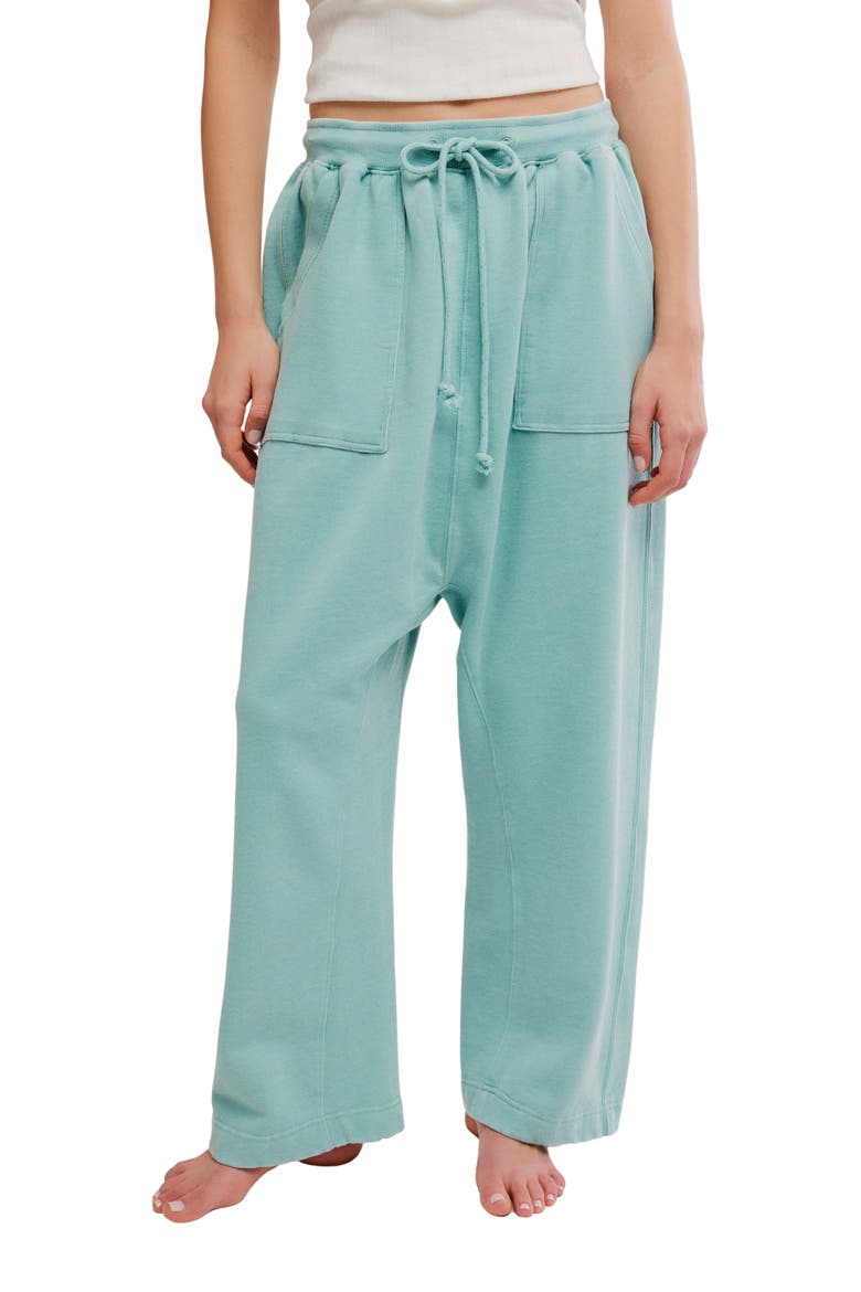 Slow It Down Balloon Pants, Main, color, AQUA