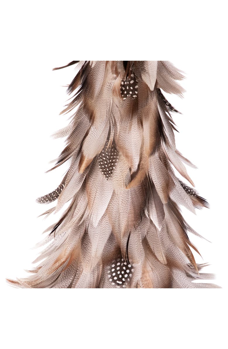 Northlight Layered Feather Cone Tree Christmas Decoration - 15.5" - Brown and Gray, Alternate, color, Brown