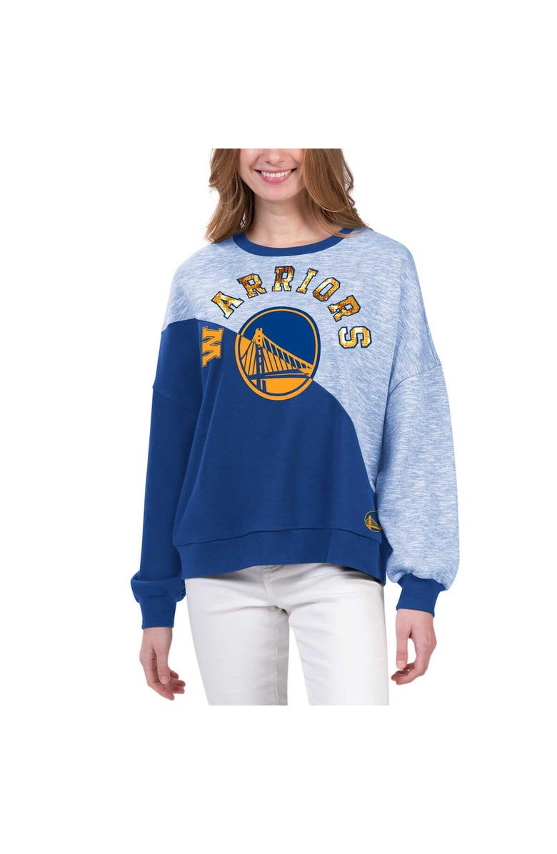 G-III 4HER BY CARL BANKS Women's G-III 4Her by Carl Banks Royal Golden State Warriors Benches Split Pullover Sweatshirt, Alternate, color, Royal