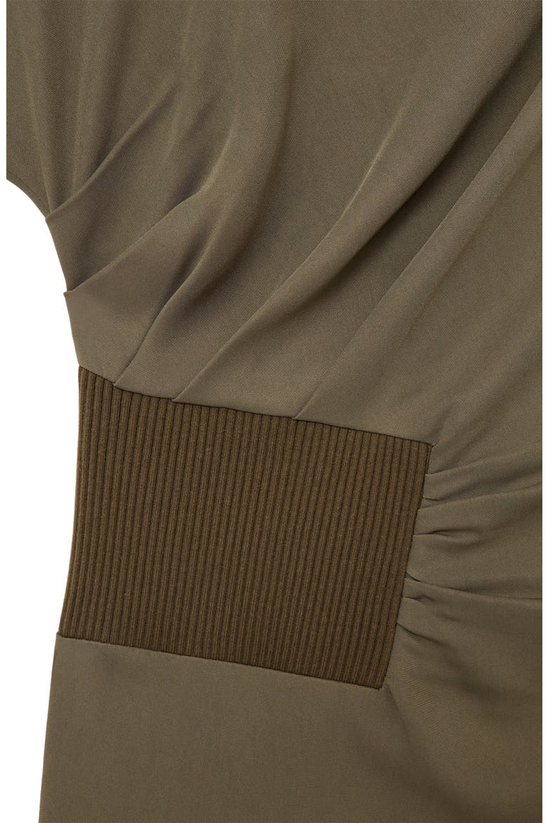 Etta Rib Detail Drape Dress, Alternate, color, KHAKI GREEN