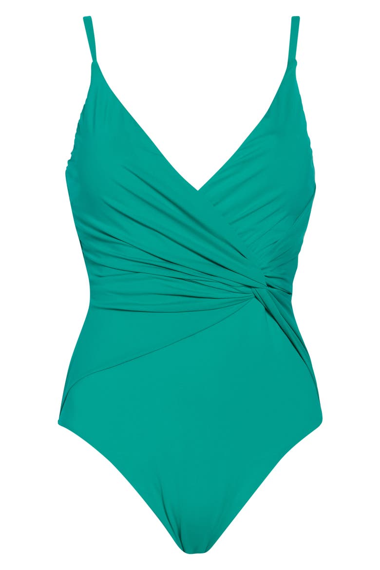 IG Asymmetric One-Piece Swimsuit, Alternate, color, EMERALD