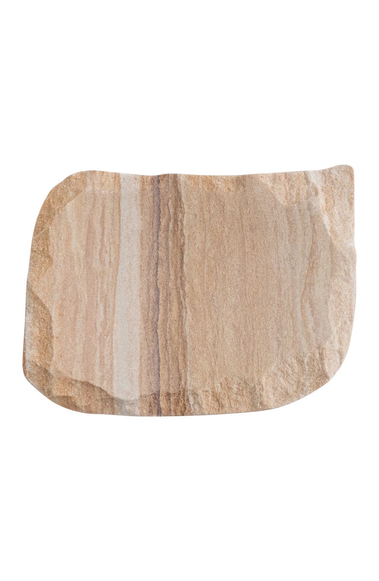 Storied Home Rainbow Sandstone Soap Dish with Raw Edge, Natural, Main, color, Natural