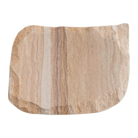 Rainbow Sandstone Soap Dish with Raw Edge, Natural