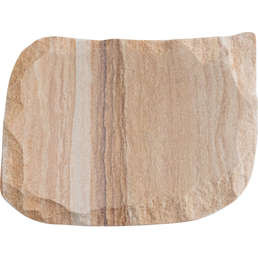 Storied Home Rainbow Sandstone Soap Dish With Raw Edge, Natural In Brown
