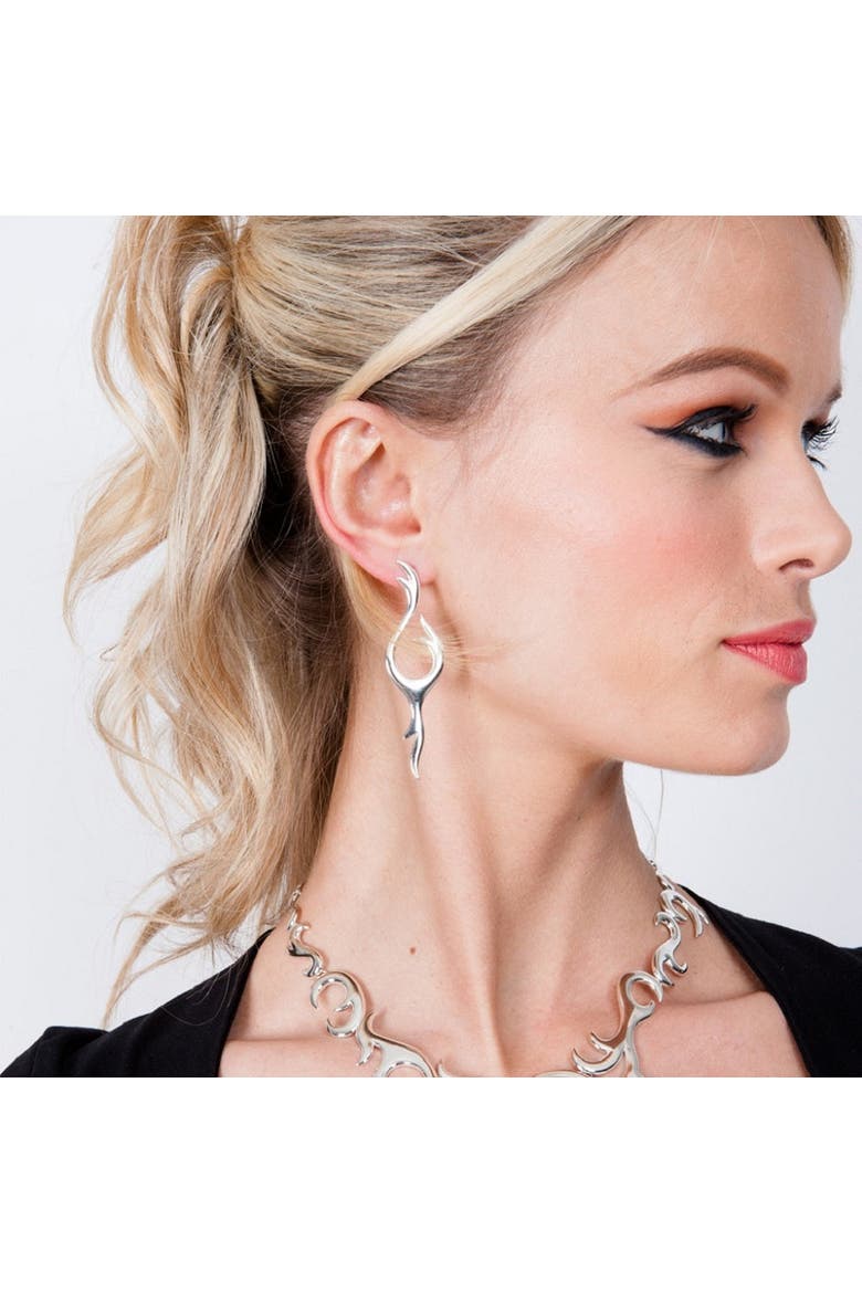 Air Drop Earrings, Alternate, color, Sterling Silver