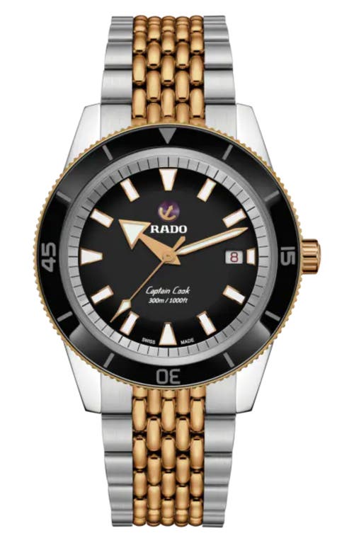 RADO Captain Cook Automatic Bracelet Watch, 42mm in Rose Gold at Nordstrom