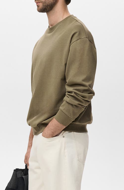 Mango Cotton Sweatshirt In Green