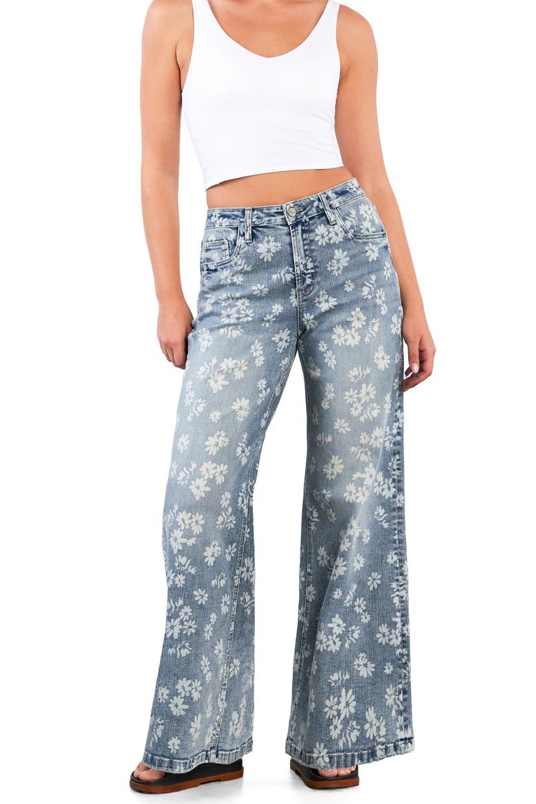 Daisy Wide Leg Jeans, Alternate, color, NORA BLUE