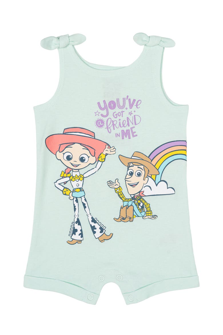 Toy Story Toddler Girls' 2-Piece Sleeveless Romper and Headband Set, Alternate, color, Toy Story Mint