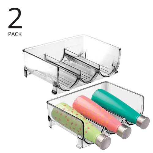 Mdesign Plastic Free-standing Stacking 3 Bottle Storage Rack, 2 Pack, Usa Made