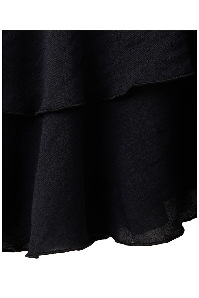 Ruffle Long Sleeve Minidress, Alternate, color, BLACK