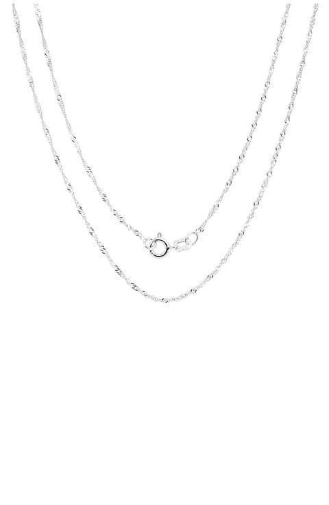 Sterling Silver Singapore Chain Necklace
