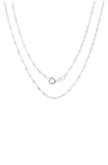 A & M A&m Sterling Silver Singapore Chain Necklace In Silver