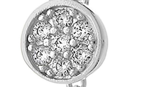 Sterling Forever Disk Charm Hoops In Metallic