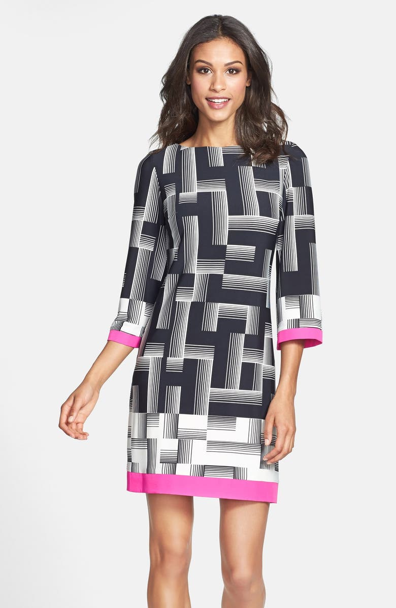 Eliza J Print Jersey Shift Dress, Alternate, color, 