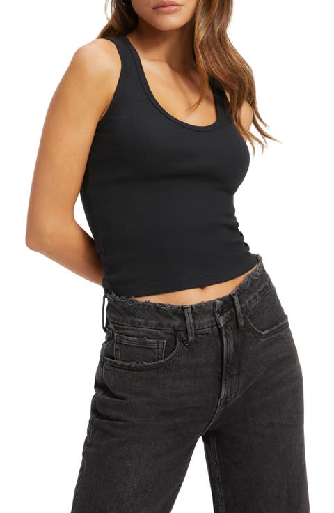 Fitted Rib Scoop Neck Tank (Regular & Plus Size)