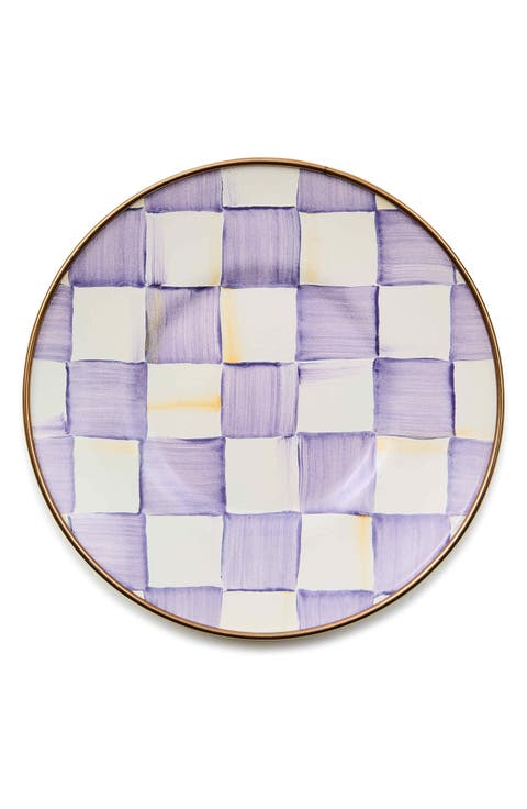 Violet Check Saucer