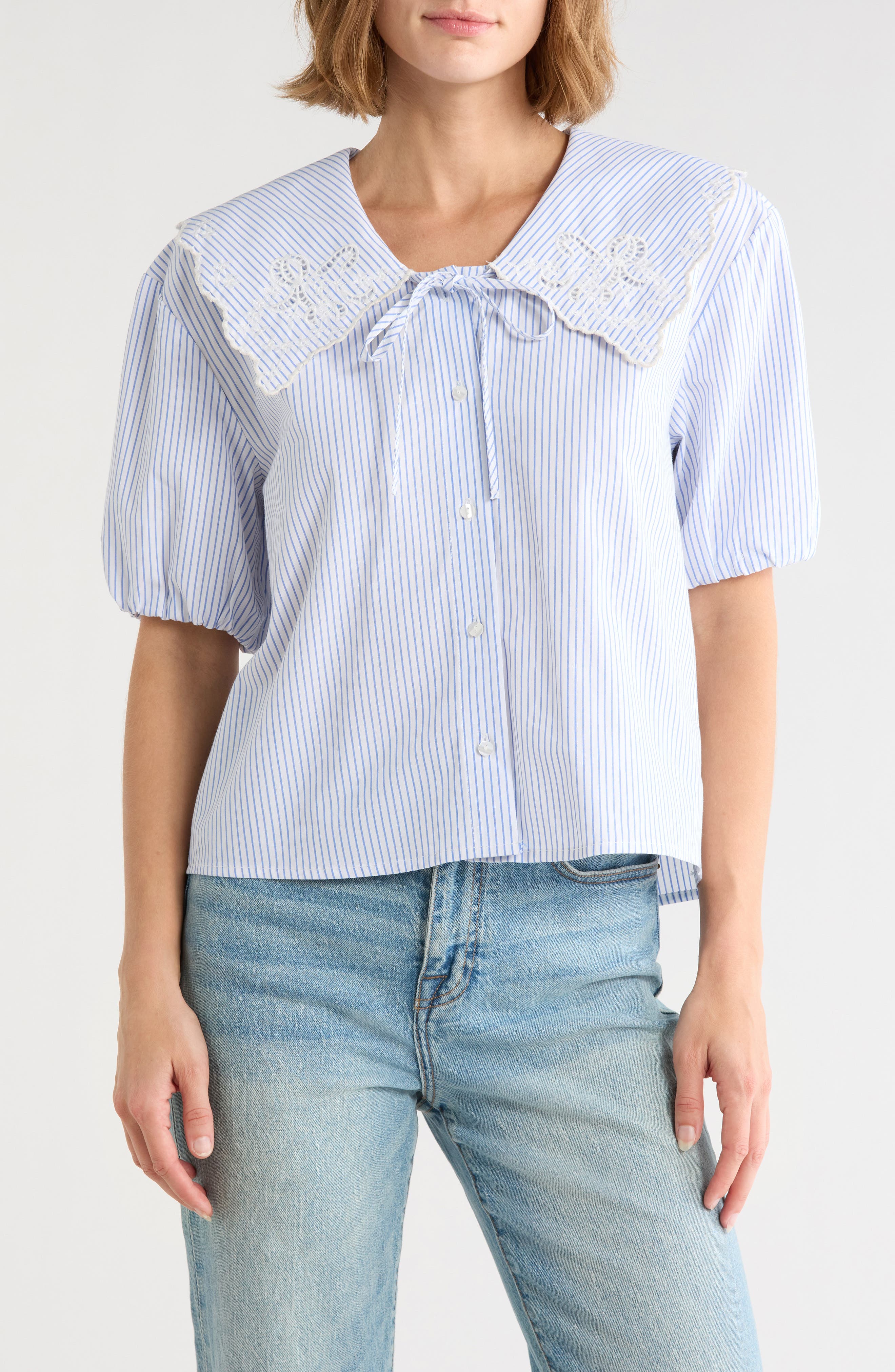 Embroidered Striped Shirt
