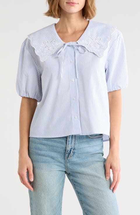 Embroidered Striped Shirt