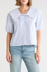 Joie Embroidered Striped Shirt