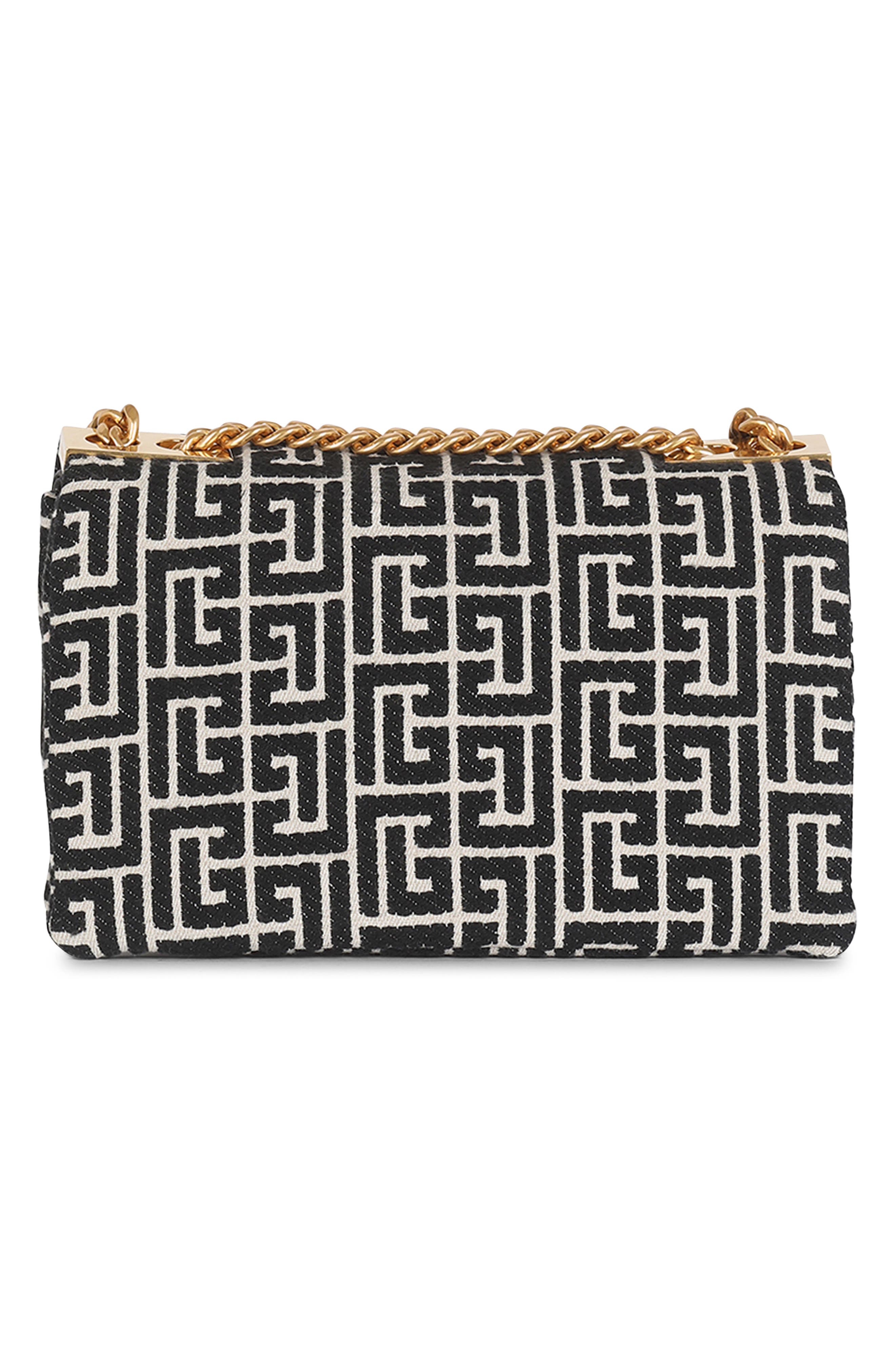 Balmain Small 1945 Soft Monogram Jacquard Crossbody Bag, Alternate, color, 