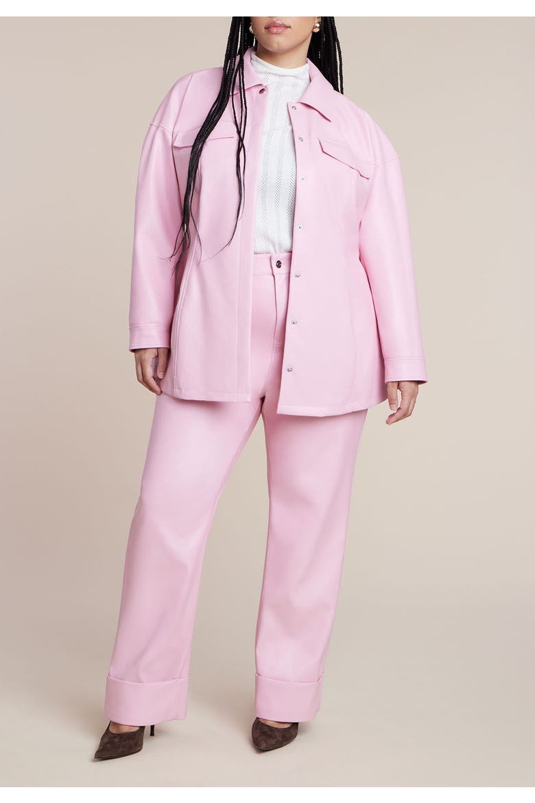 Cuffed Faux Leather Pant, Alternate, color, ROMANCE ROSE