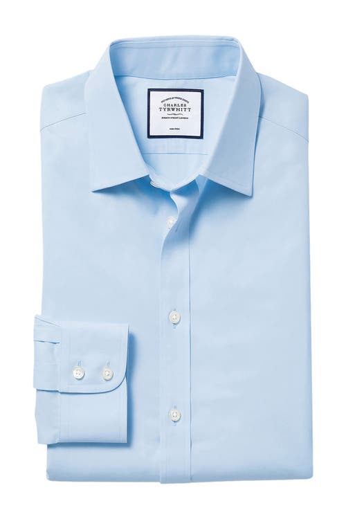 CHARLES TYRWHITT CHARLES TYRWHITT NON-IRON POPLIN SLIM FIT SHIRT SINGLE CUFF