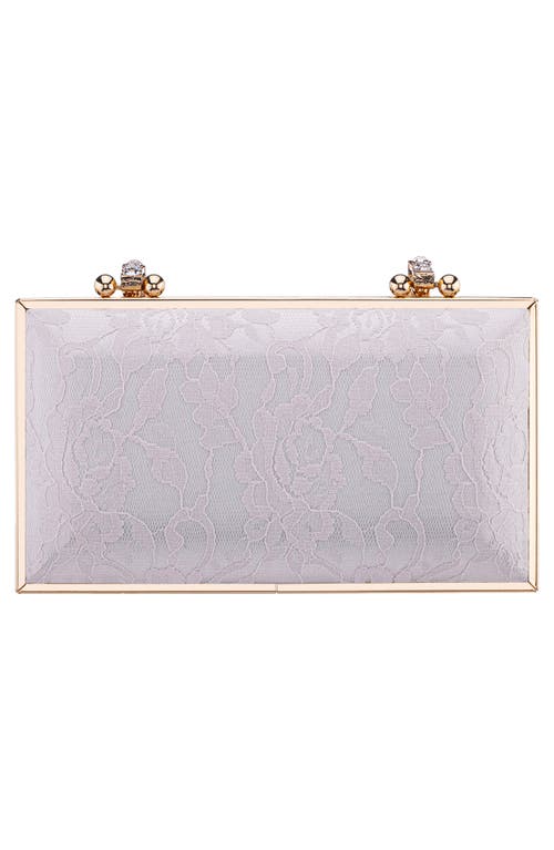Nina Boujee Crystal Lace Clutch In Metallic