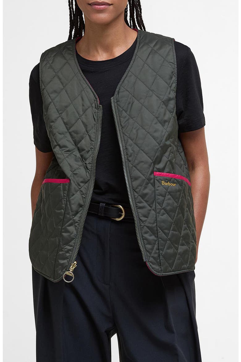 Reversible Quilted Vest, Main, color, SAGE/ ZENI PINK