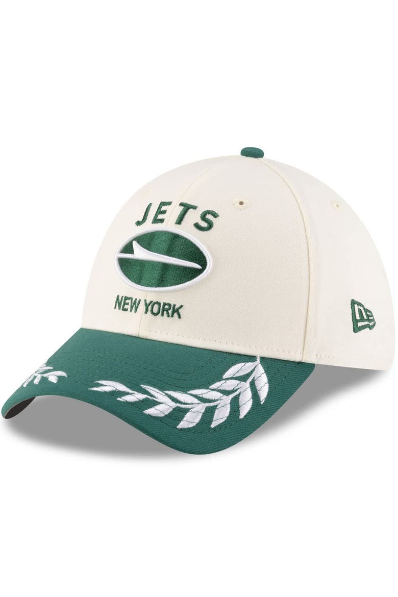 Men's New Era  Cream/Green New York Jets 2025 NFL Draft 39THIRTY Flex Hat, Alternate, color, Cream
