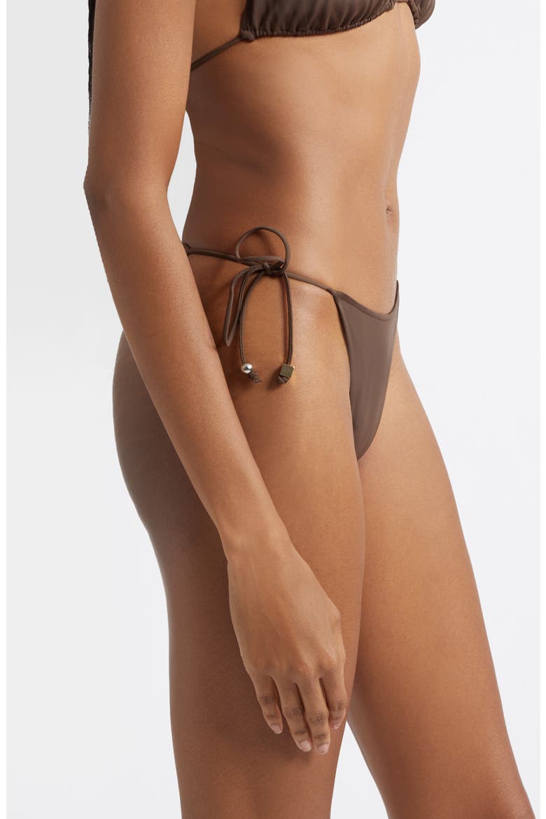 Le Bas de Plage String Bikini Bottoms, Alternate, color, BROWN