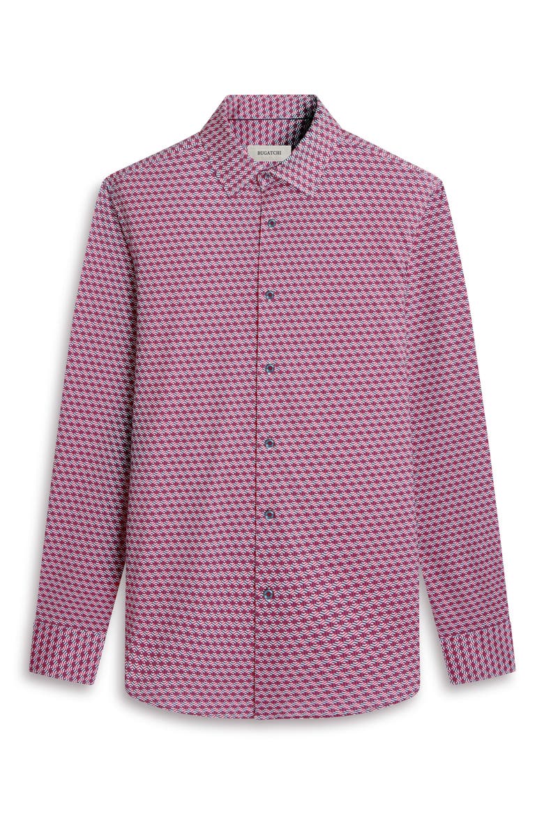 James OoohCotton® Geo Print Button-Up Shirt, Alternate, color, RUBY