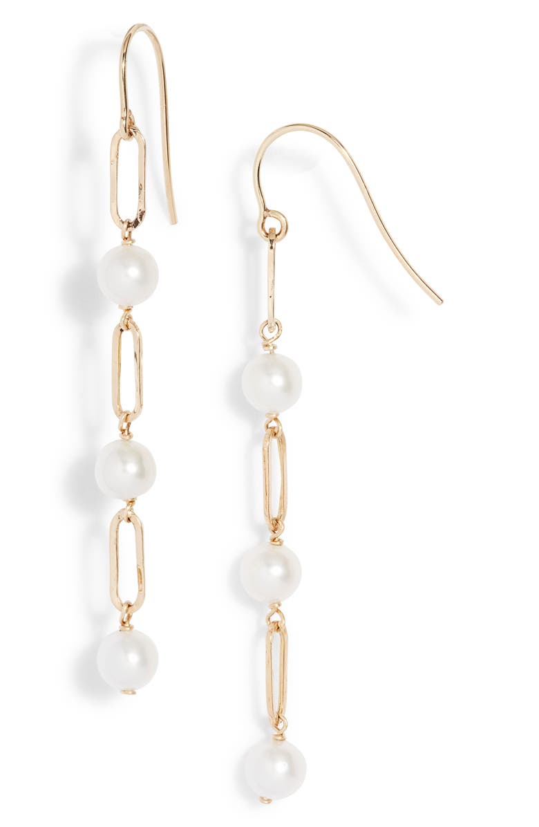 Poppy Finch Freshwater Pearl Drop Earrings, Main, color, 