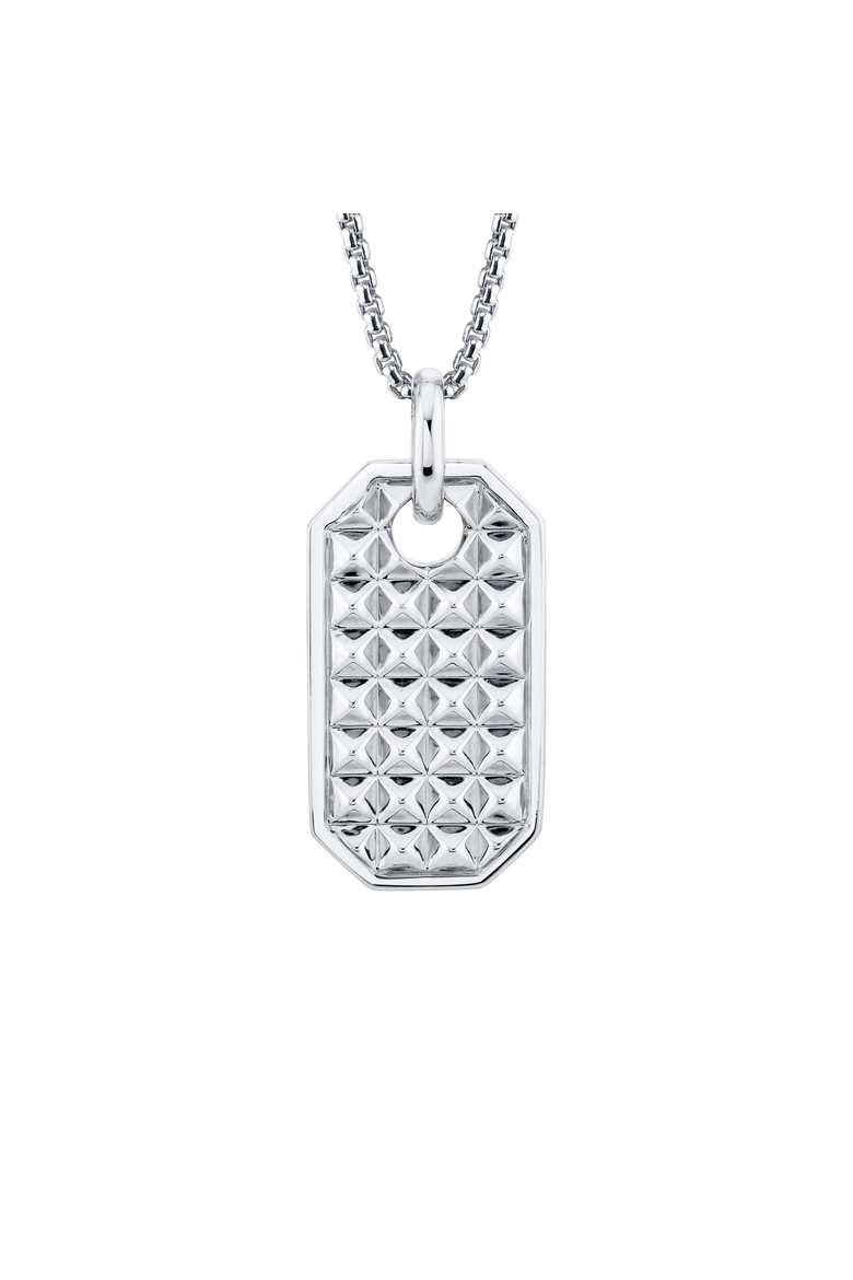 Men's Tetra Dog Tag Pendant, Main, color, Silver