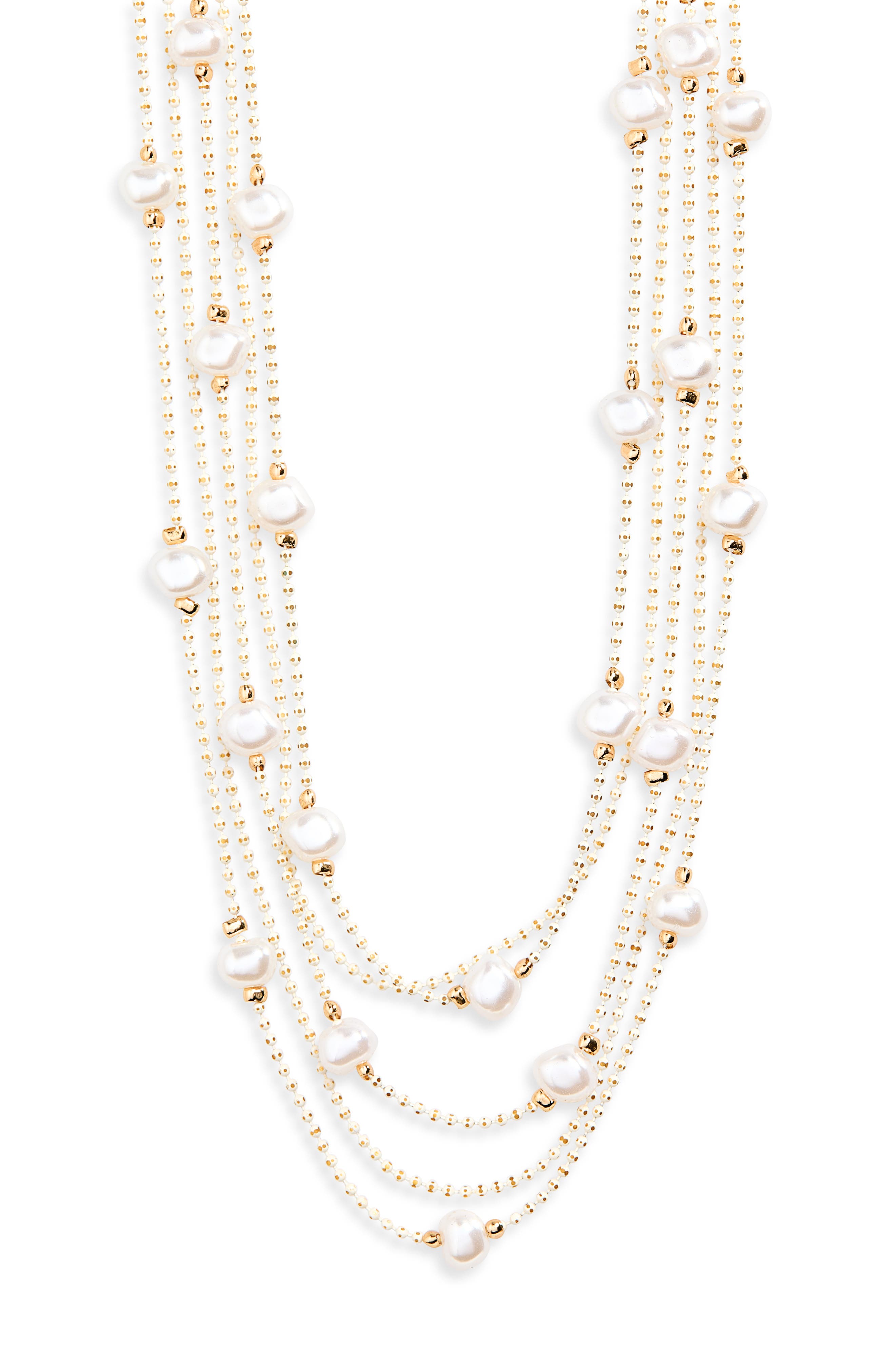 Multistrand Faux Pearl Necklace