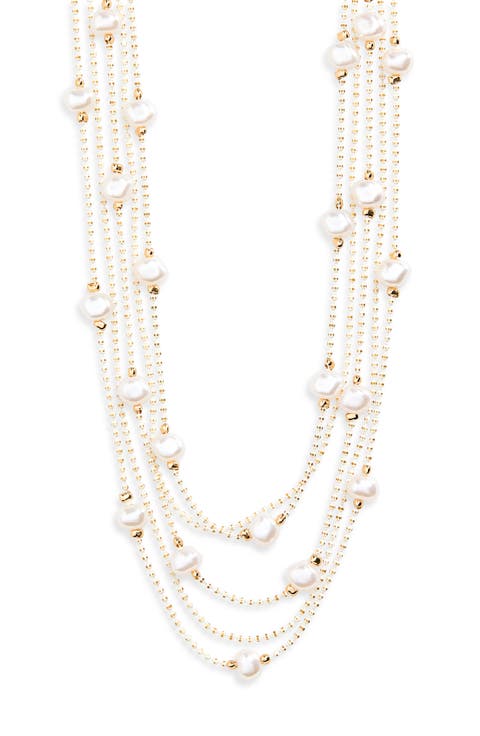Multistrand Faux Pearl Necklace