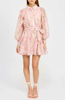 En Saison Josette Floral Long Sleeve Mini Shirtdress