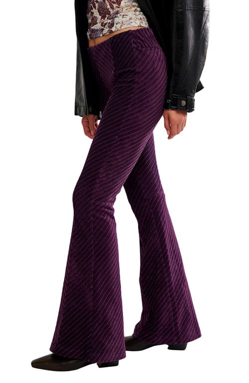 Free People Penny Flare Velvet Pants In Purple