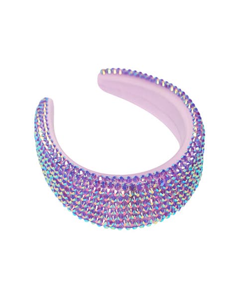 Colored rhinestone puff headband