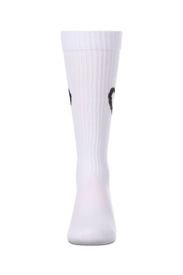 Open Heart Ribbed Novelty Knee High Sock, Alternate, color, White
