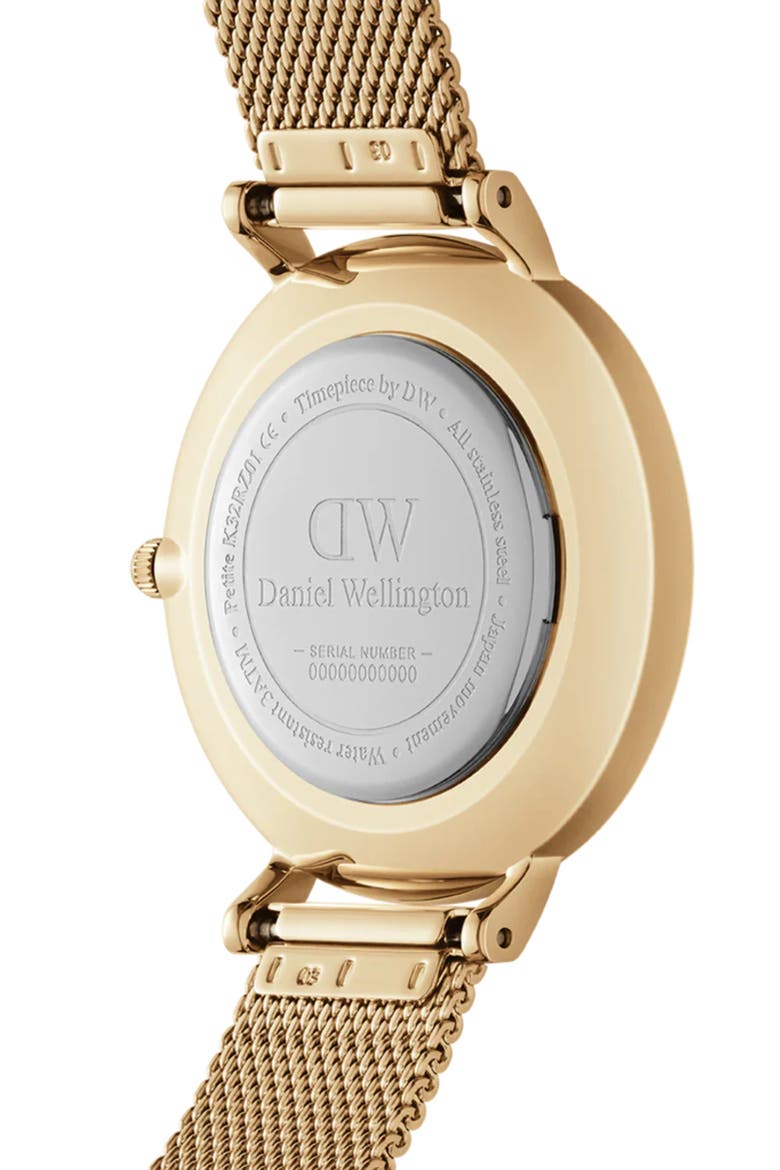 Petite Lumine Mesh Strap Watch, 28mm, Alternate, color, GOLD